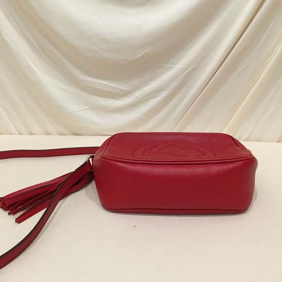 Gucci Red Leather Soho Camera Crossbody Bag Sku# 74146 - Picture 4 of 11